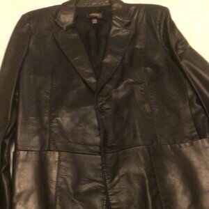 Men's Genuine Leather Sport's Jacket Black Lambskin Made in Canada XXL